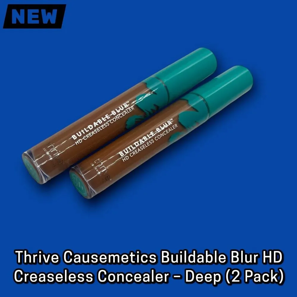 New Thrive Causemetics Buildable BlurHD Creaseless Concealer – Deep (2 Pack)